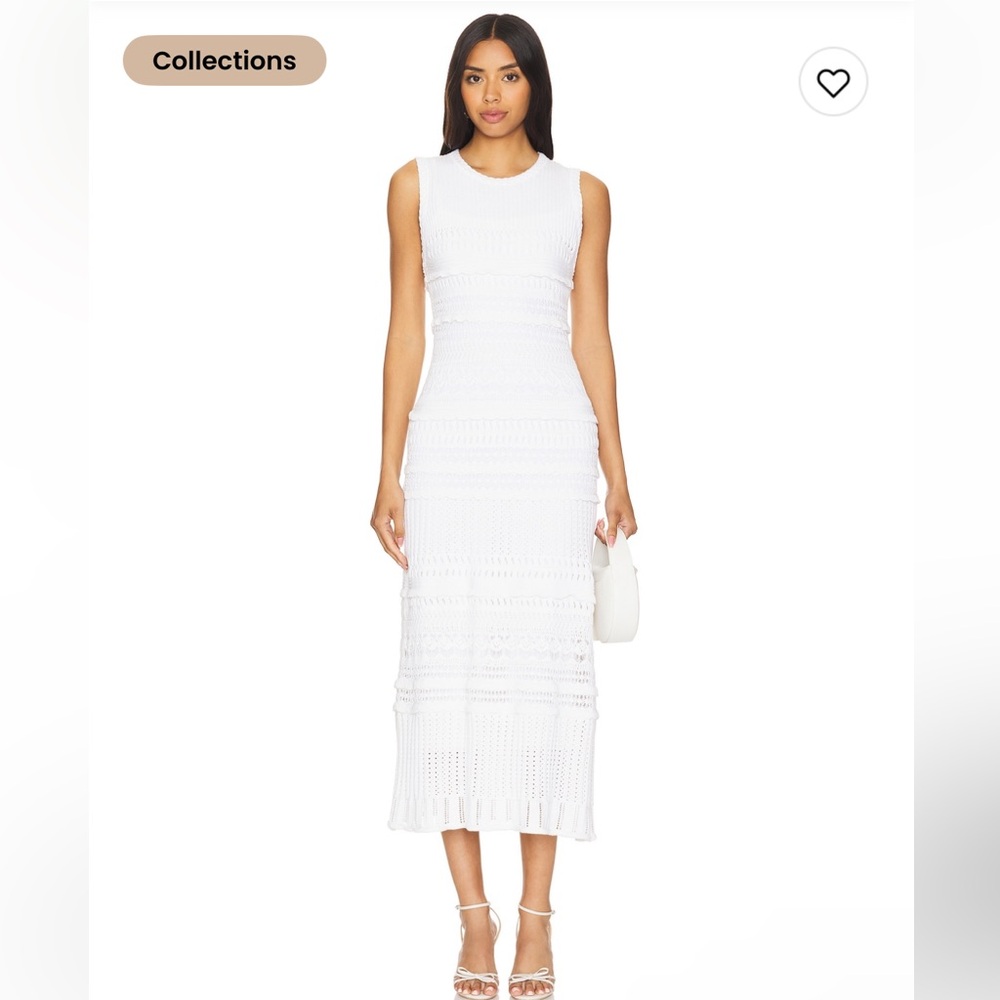 Elegant white midi dress